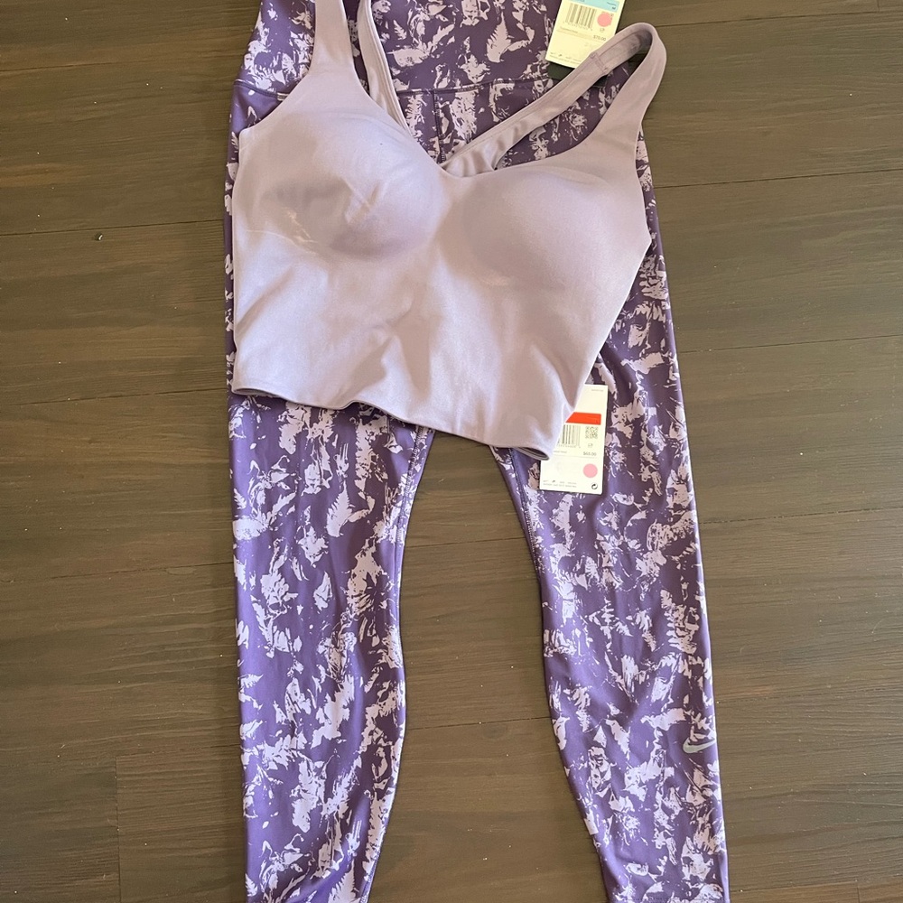 Nike Purple Top With Built In Sports Bra